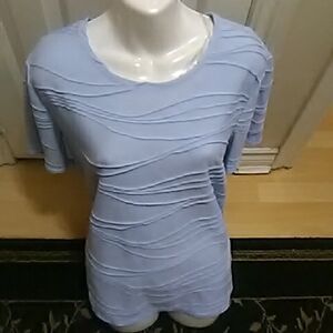 💲2⃣▶▶Elegant Light Blue Short Sleeve Top